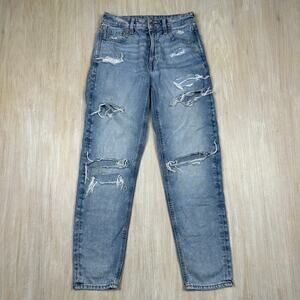 American Eagle Mom Straight Jean Distressed Everyday Casual Denim Jeans 00